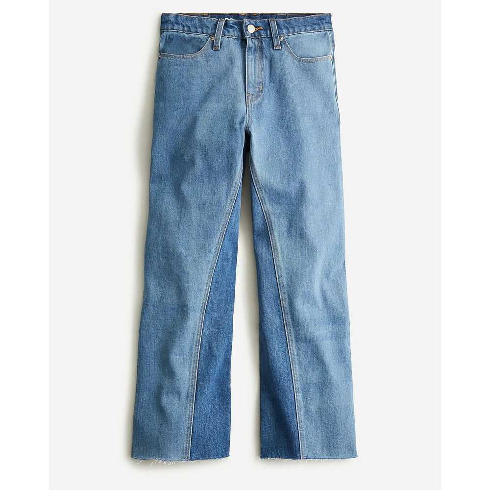 J. Crew Sz 27 slim wide-leg jean in Medium Indigo Patchwork wash